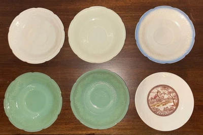 6 Transfer plates fire king jadeite Johnson old mill anchor  6”  - Image 1 of 4