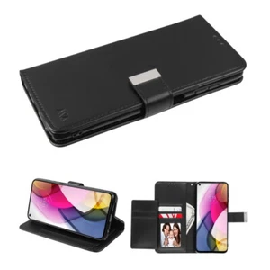 For Motorola Moto G Stylus (2021) Black Leather Flip Wallet Case Cover Clip - Picture 1 of 7