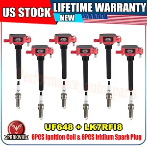 6* Ignition Coil and 6* Spark Plug set For WRANGLER 3.6L 2012-2018 UF648 LK7RFI8 - Picture 1 of 19