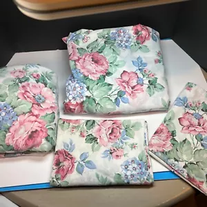 VTG RARE sheets by Dan River 4pc French Country Floral Queen Set No Iron USA - Picture 1 of 9