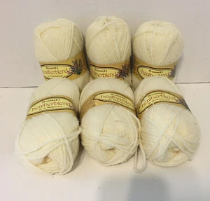 LOT 6 Brunswick Heatherblend Shetland Look 1.75oz Ecru 80% Orlon 20%Virgin Wool - Picture 1 of 5