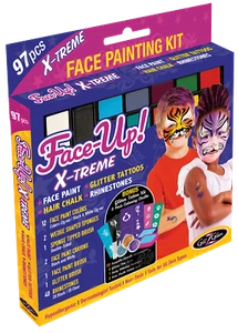 GlitZGlam Original X-LARGE Face Paint Kit – FACE-UP X-Treme - 97 Pieces! - Picture 1 of 12