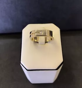 Baraka Men's 18k Yellow Gold Diamond Ring Made In Italy - Picture 1 of 8