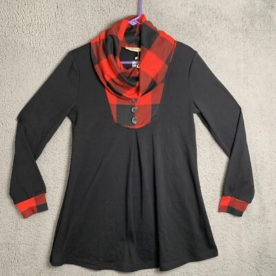 Blusa pulóver Timeson negra manga larga informal cuello alto para mujer pequeña Foto 1 de 4