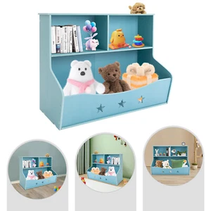2-Tier Shelf Storage Bookcase Open Book Shelf Floor Standing Kids Bookshelf - Picture 1 of 21