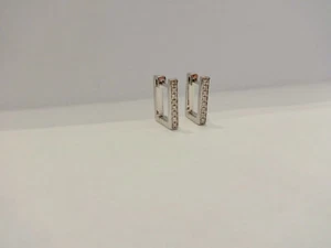 * Creolen , 750er Weißgold, 16 kleine Brillanten, 0,18 Carat, tolles Feuer * - Bild 1 von 10