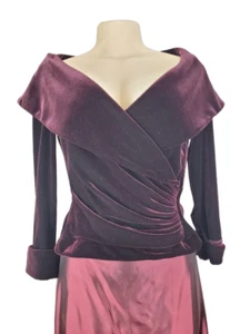 Tadashi Mujer Vintage Borgoña Top Talla 4 - Imagen 1 de 3