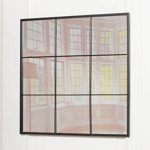 Large Window Mirror Black Antique style Square 90cm Shabby Chic | FREE Delivery - Picture 1 of 3