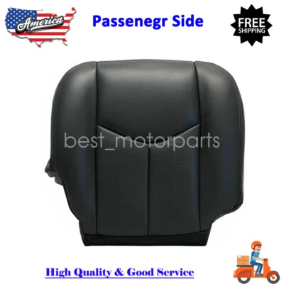 For 03-06 GMC Sierra 1500 2500HD Passenger Bottom Leather Seat Cover Black - Imagem 1 de 4