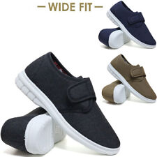 Mens Wide Fit Canvas Shoes Slip On Casual Boat Deck Loafers Sailor Driving Shoes