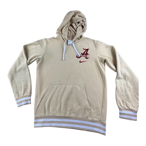 OFF WHITE Alabama Crimson Tide Nike Felpa con Cappuccio Uomo Small Beige Crema Swoosh Team FB5525 252