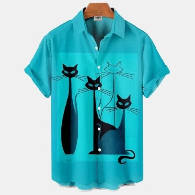 Camisa estilo hawaiano Mid-Century Cool Cat Group absorbente la humedad Foto 1 de 2