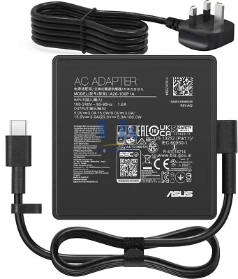 ASUS Original 100W USB-C Fast Charger ROG Flow X13 Z13 GV301QH GV301RA GV301RC - Image 1 of 4