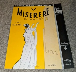 Piano Accordion Solo Miserere G.Verdi Music sheet 1937 - Picture 1 of 4