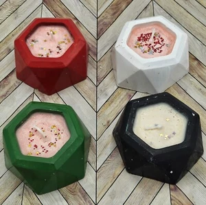 Set of 4 candles /Soy Wax Candle / concrete flower / burn time 40+/Low Price - Picture 1 of 1