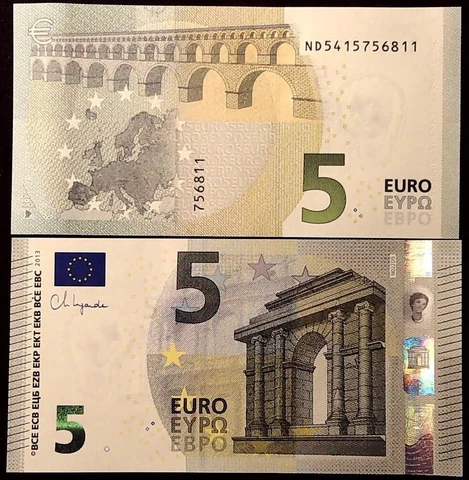 2013 NEW EURO "N" AUSTRIA ISSUED 5   BANKNOTE UNC   INV#B10290 Cover