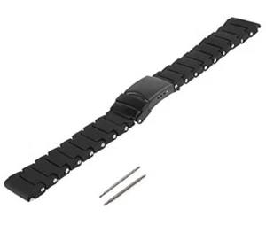 23mm Black Polyurethane Rubber Bracelet PVD Watch Band Luminox 3050 3950 NAVY - Picture 1 of 8