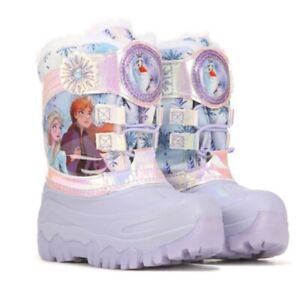 Toddler Girls Disney Frozen 2 Elsa Anna Light Up Winter Faux Fur Snow Boots NEW