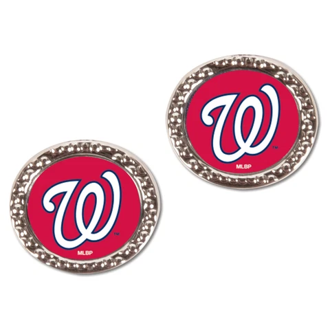 Women's WinCraft Washington Nationals Round Post Earrings Cover