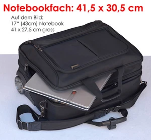 SEHR HOCHWERTIGE NOTEBOOKTASCHE TROLLEY DICOTA FÜR NOTEBOOK BIS 17" 43cm 41x31cm - Picture 1 of 9