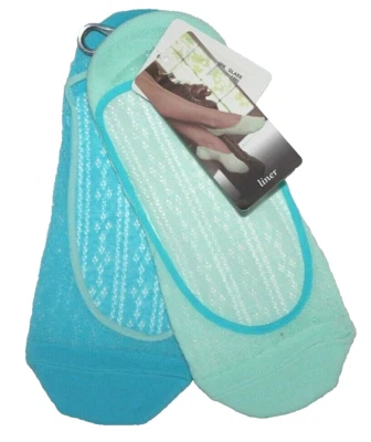 Paquete de 2 calcetines forrados K. Bell para mujer azul verde - calcetines talla 9-11 Foto 1 de 2