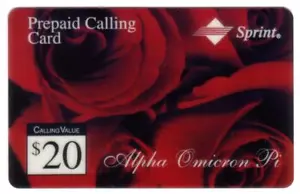 Alpha Omicron Pi Damen Fraternity. Rosen Probe Handy Karte - Bild 1 von 2