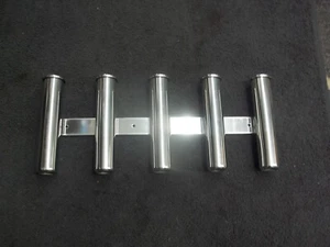 Stainless steel fishing rod holder rail 5 set new - Picture 1 of 4