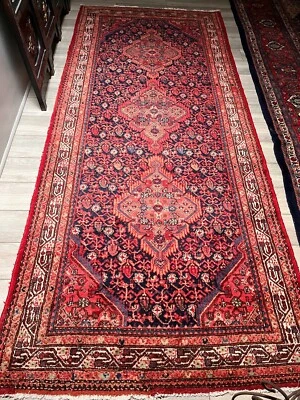 Antique Malayer wool hand-woven Runner Rug Oriental carpet 10' 7"X 4' 7" - Image 1 of 4