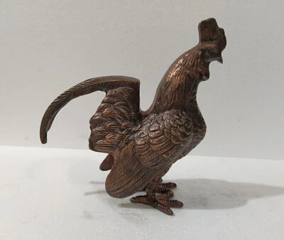 Металлический петух петух скульптура статуэтка фигурка птица медь антикварная отделка - Изображение 1 из 4