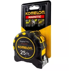 Komelon 7125 Monster MagGrip Pro Black Steel SAE Magnetic Tip Tape Measure 25 ft - Picture 1 of 4