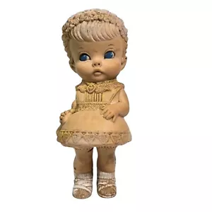 Edward Mobley Rubber Girl Doll Squeak Toy Vintage 1968 Blue Eyes Nursery Decor - Picture 1 of 16