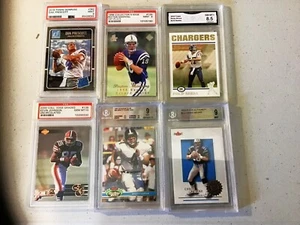 Football Trading Cards Graded-Manning-Farve-Rivers-Prescott-7 Card Lot - Picture 1 of 4