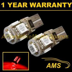 2X W5W T10 501 CANBUS ERROR FREE RED 5 LED COURTESY LIGHT BULBS HID IL101301 - Picture 1 of 1