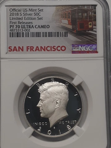 2018 S 50C PROOF SILVER KENNEDY HALF DOLLAR NGC PF70 ER FROM LIMITED EDITION SET Cover