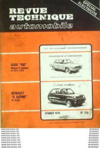 Revue Technique Automobile Audi 100 Renault 5 Alpine R1223  #375 - Imagen 1 de 4