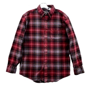 Pendleton Mason camicia di flanella uomo media rossa a quadri camoscio Gorpcore Cabin Core - Foto 1 di 9