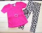Girls POGO Club 2 Pc Pink Eyelash Sweater and Leopard Leggings Outfit Sz S 4 