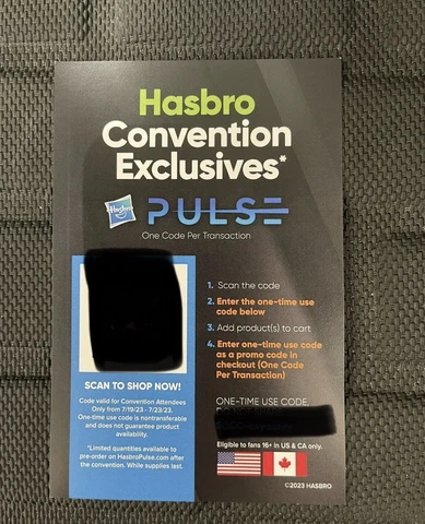 2023 SDCC  Hasbro QR Code Only IN HAND Only Obtainable At San Diego Comic Con Cover