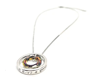 Multi-Color Halo Ring Swarovski Elements Crystal Necklace 18K Gold Plated - Picture 1 of 8