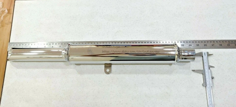 SILENCIADOR Y TUBO DE ESCAPE (CROMADO) CON CLIP PARA INDIO 741 NÚMERO DE PIEZA: 93489 Foto 1 de 4