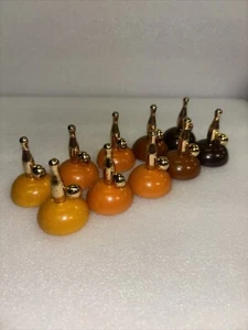 10 Vintage Bowling Catalin Bakelit Metall Tisch Abendessen Tischkarte Name Halter - Bild 1 von 8