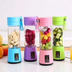 Portable Mini USB Rechargeable Electric Juicer 380ml Fruit Bottle Blender Mixer - Picture 1 of 36