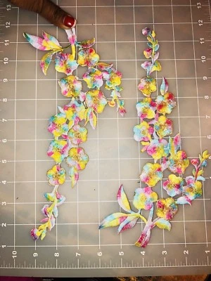 Вышитая аппликация цветок несколько цветов craft железа на! - Изображение 1 из 4