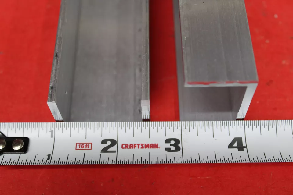 2 Pieces 1-1/2" x 1" x 1/8" Wall 6063 T52 ALUMINUM CHANNEL 36" long Mill Stock - Image 1 of 1