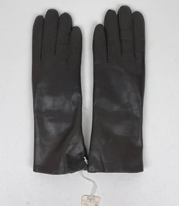 VINTAGE NWT Sears WOMANS BROWN LEATHER Driving GLOVES Fur Lined - Picture 1 of 5