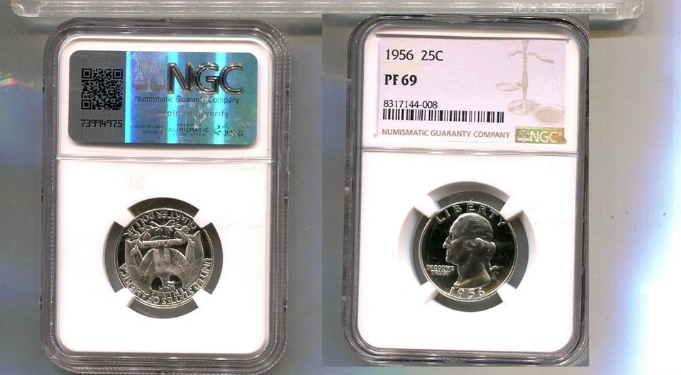 1956 WASHINGTON SILVER QUARTER COIN NGC PF69 5758T - Image 1 of 1