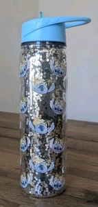 Disney Lilo And Stitch Glitter Water Sipper Bottle Reusable Refillable Gift New - Picture 1 of 7
