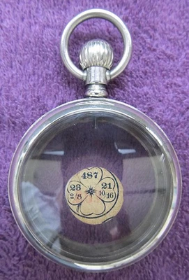 18 size Philadelphia nickel pocket watch case for stem - lever set display back - Image 1 of 4