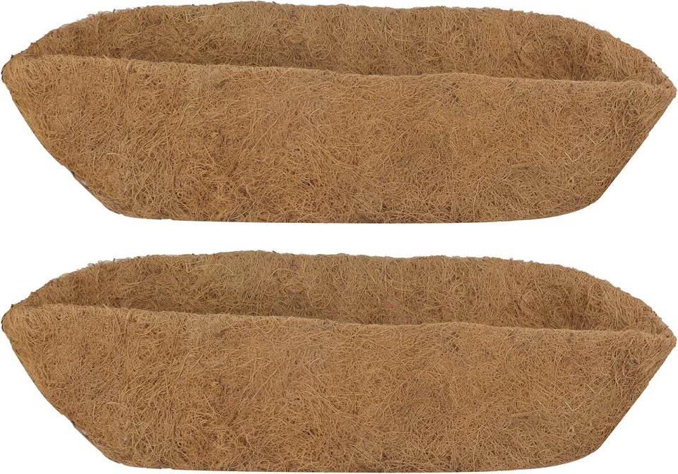 JOENHOPER 30 Inch Coco Liner Half Moon Wall Planter Trough Window Box 2 Pack - Image 1 of 4