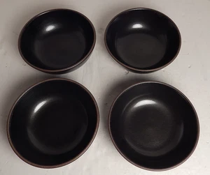 Vintage Mid Century Heath Ceramics Coupe Black Cereal Bowl Set 4 - Picture 1 of 2